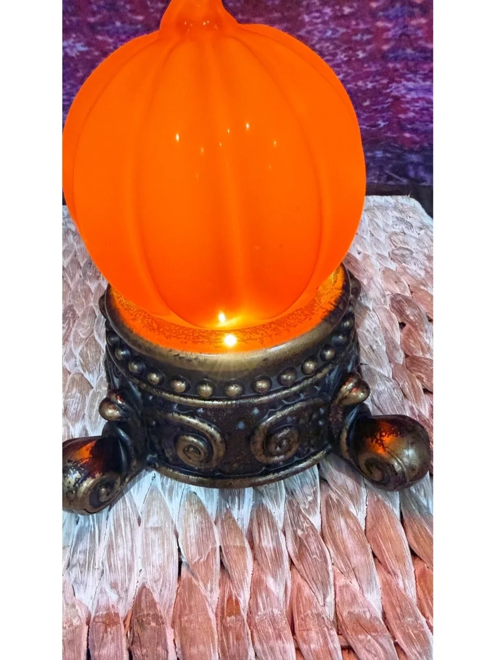 Halloween Light Up Jack O Lantern Pumpkin Tabletop Decor Battery Operated LED
